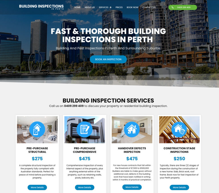Building Inspection Website Design