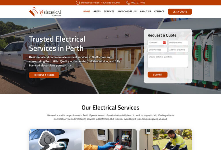Electrical Services Website in Perth