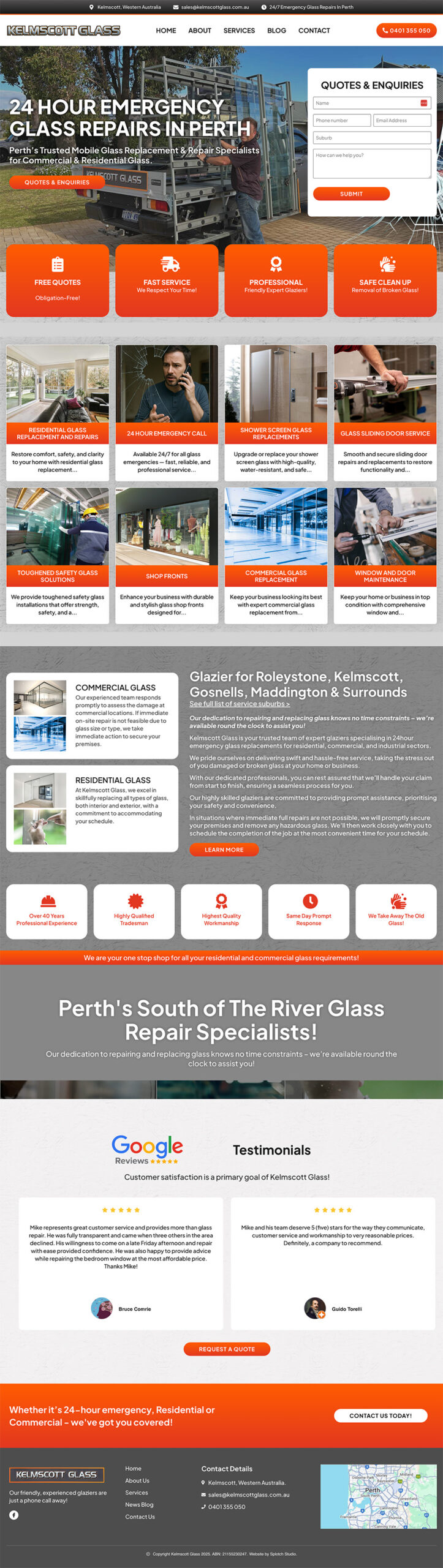 Glass Repair Company Website