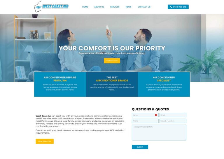 Airconditioner website design
