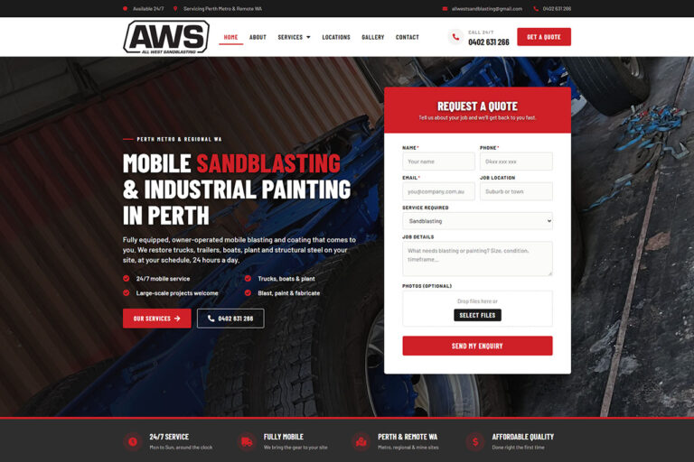 all west sandblasting website