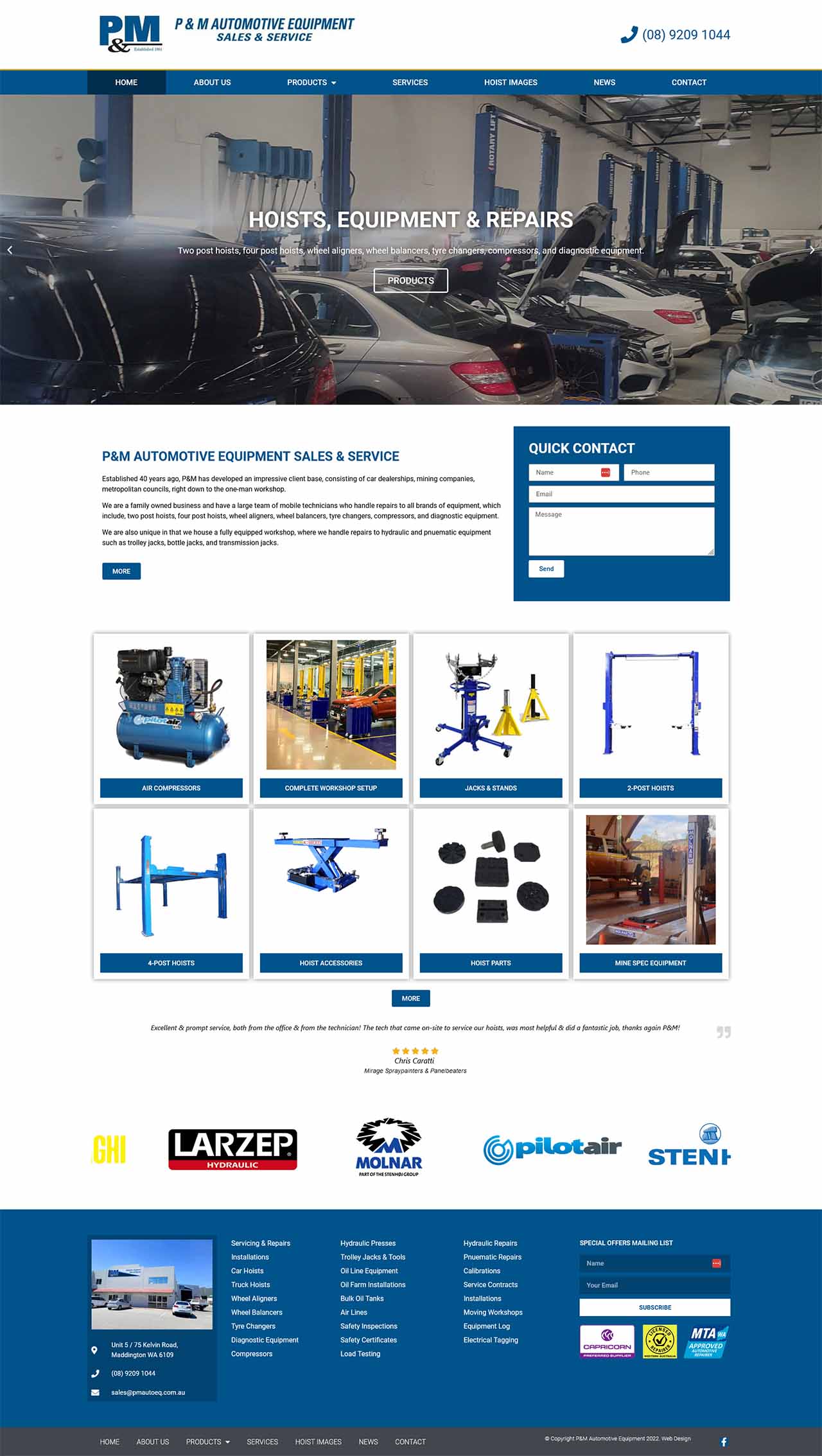 mechanic website design perth