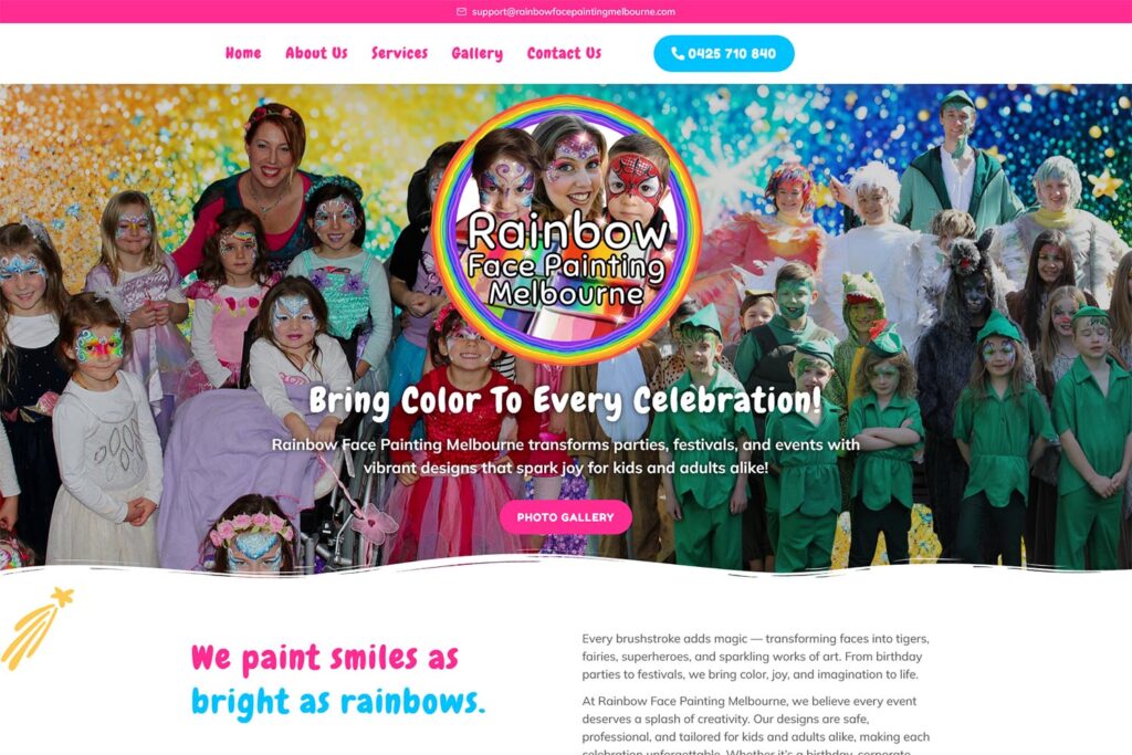 face painting & kids entertainment website