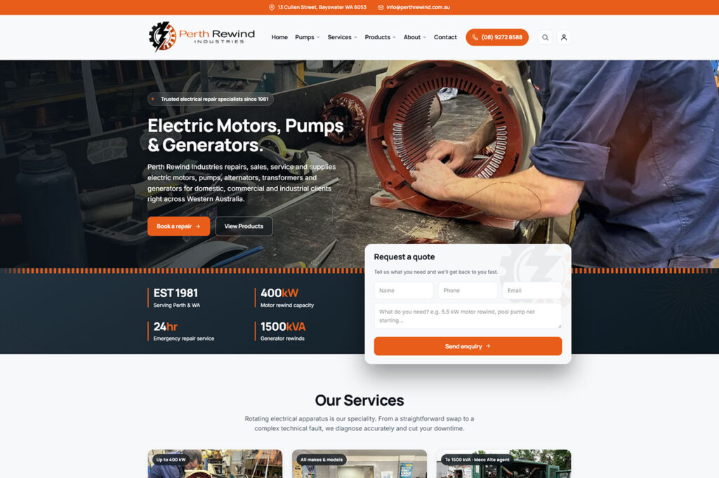 perth rewind motor rewinding services