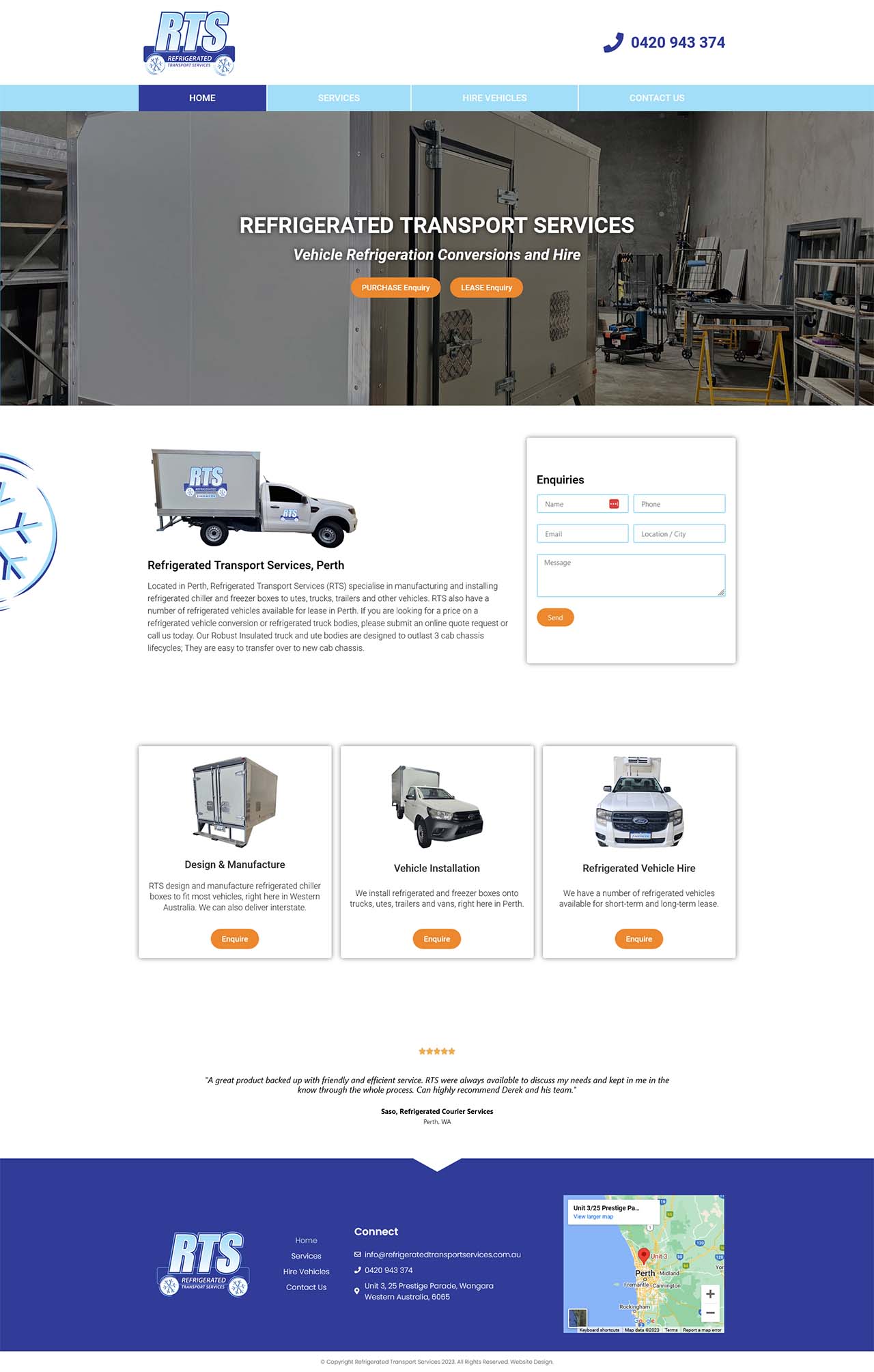 Website Design Transport refrigeration Perth