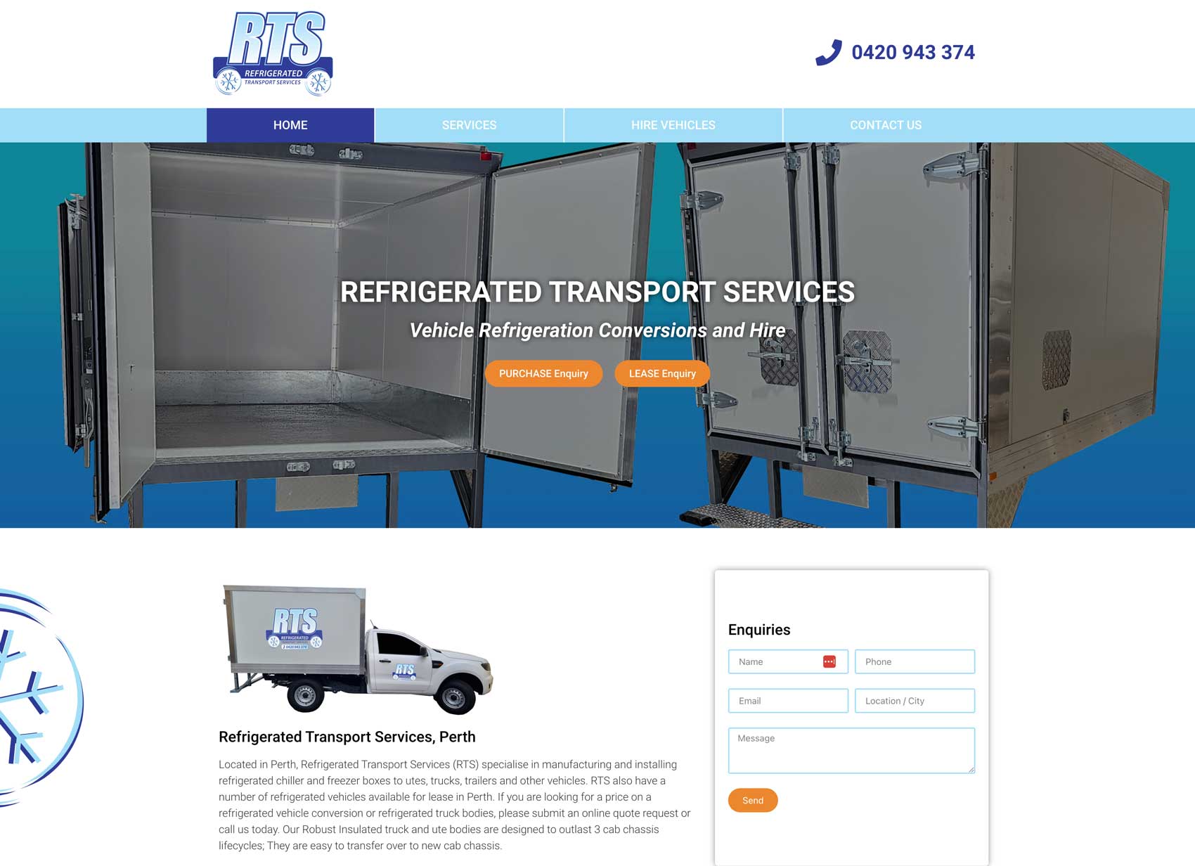 Website Design Transport refrigeration Perth